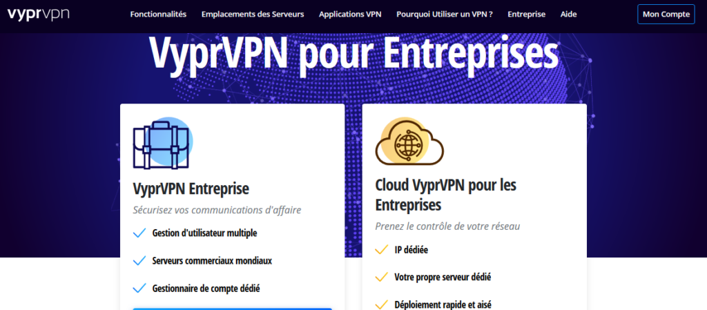 Solutions VPN pour les entreprises VyprVPN