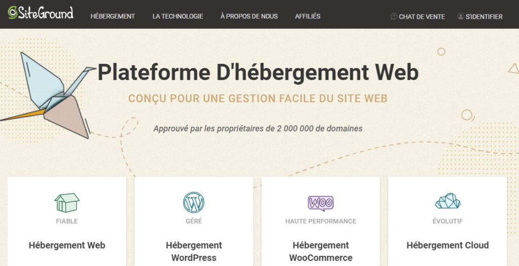 Hébergements partagés Canadiens Siteground
