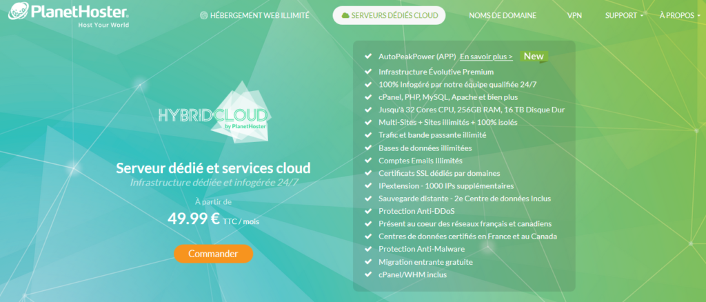 Hébergeurs Cloud PlanetHoster