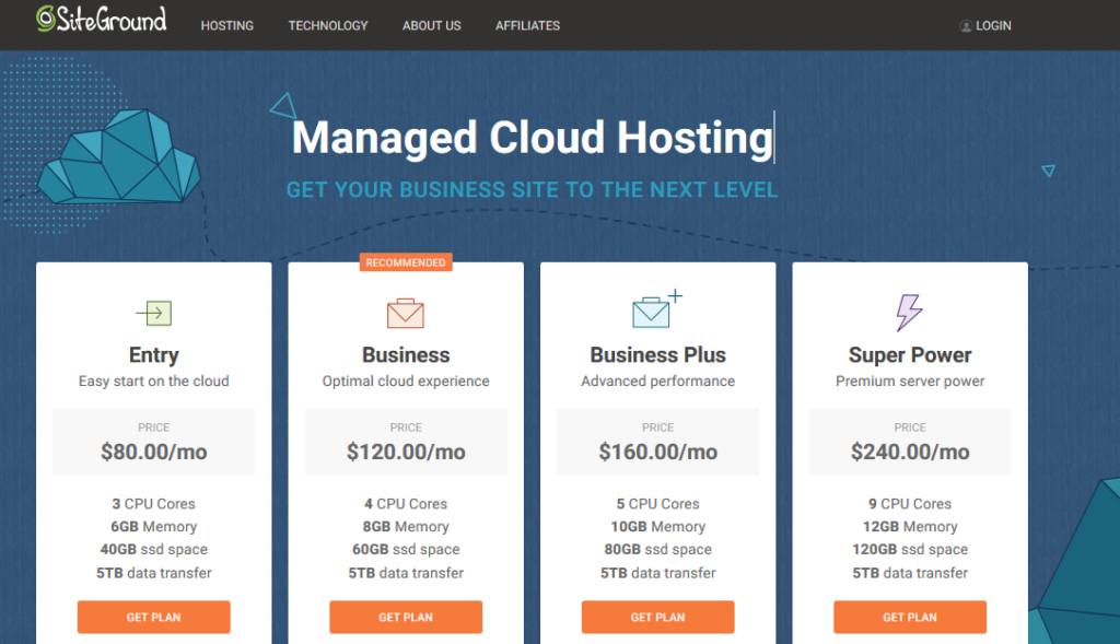 Hébergeurs Cloud Siteground