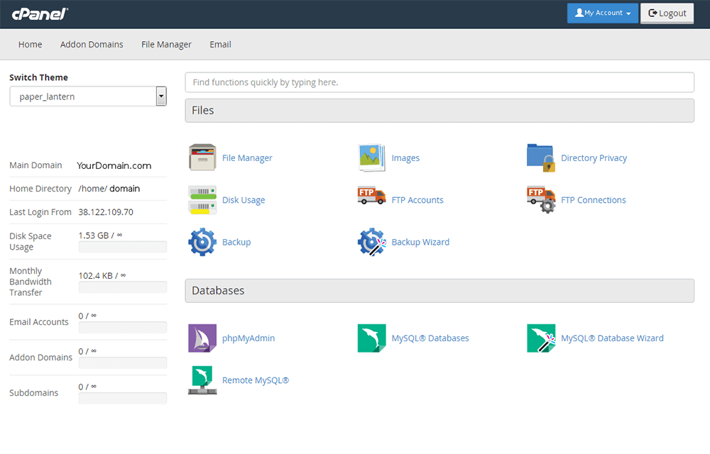 cpanel inmotionhosting