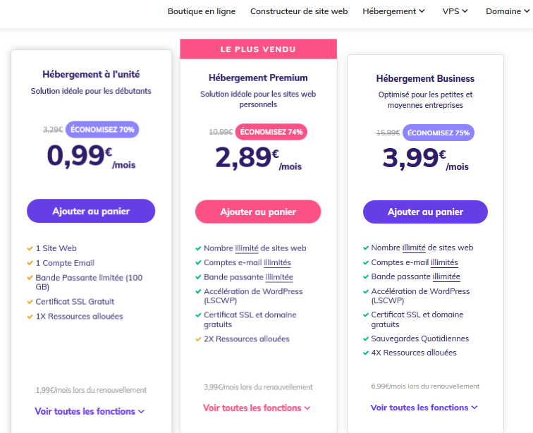 Hostinger 4 prix hostinger