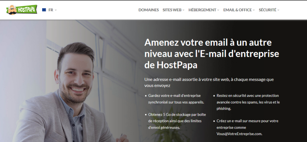 Comparatif des meilleurs hébergeurs pour e-mail 3 Hébergement e-mail HostPapa