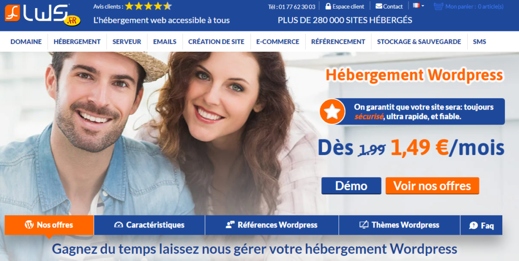 Plans d’hébergement web pas cher LWS