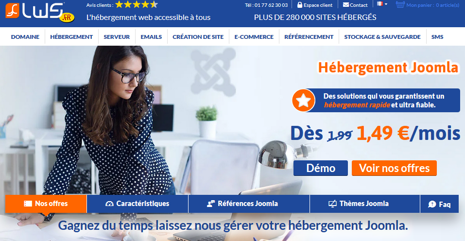 Hébergements pour Joomla LWS