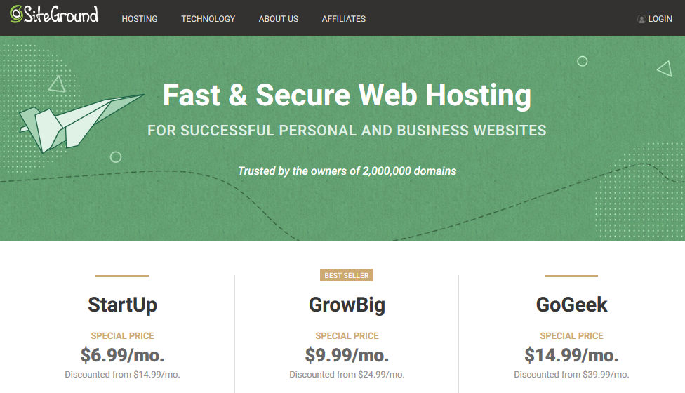 Hébergeur pour Joomla SiteGround