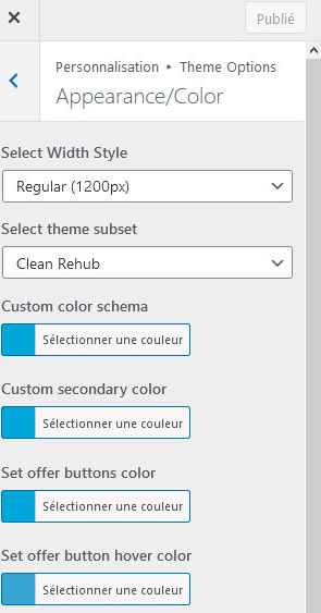 apparence WordPress